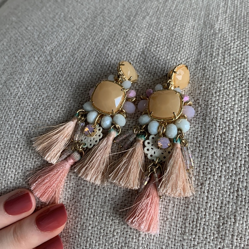 Lilly Pulitzer pink tassel earrings
